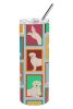 Lots of Cream Golden Retriever Stainless Steel Skinny Tumbler Vacuum Double Walled Reusable Insulated Tumbler Travel Cup for Coffee Cocktails Gift wit