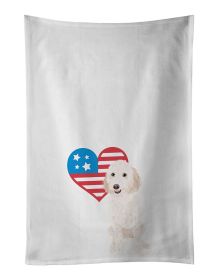 NEW Doodle Cream #1 Patriotic Kitchen Towel Set of 2 White Dish Towels Decorative Bathroom Hand towel for Hand, Face, Hair, Yoga, Tea, Dishcloth