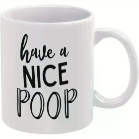 11oz White Ceramic Coffee Mug – Funny Christmas-Themed Design with "Eat Cookies & Watch Movies" Quote, Perfect for