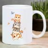 Adorable Multi-Cat Ceramic Coffee Mug - Reusable, Hand-Wash Only, Perfect for Hot & Cold Beverages - Charming