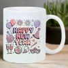 11 Oz White Ceramic Coffee Mug with Happy New Year Print Design - The Perfect Gift for Valentine'S Day, Anniversaries,