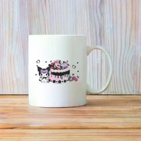 Kuromi Kawaii Cake Sanrio Ceramic Coffee Mug – Insulated, Reusable Teacup with Cute Cat & Cupcake Design, Perfect for