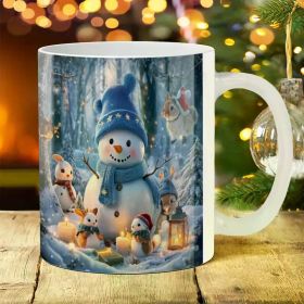 1pc 11oz Football 1 Patterned Ceramic Mug, Creative Large Mouth Coffee Mug, Suitable for Outdoor Camping, Picnic