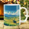 1pc 11oz Scenic Landscape Ceramic Mug with Large Handle - Ideal for Coffee & Outdoor Adventures, Perfect for Camping,