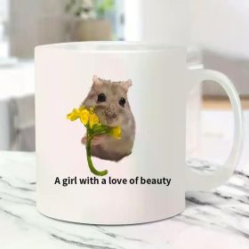 1pc, 11Oz, "Precious" Charm "Girl of Beauty Heart" Hamster Mug - The Perfect Gift for Ladies And Girls, Ideal for