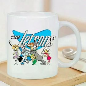 Jetsons-Inspired Insulated Ceramic Coffee Mug | Multi-Color Cartoon Design | Reusable & Hand-Wash Only | Ideal for