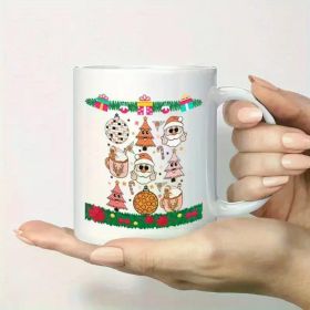 Christmas Ceramic Coffee Mug 11oz | Insulated and Reusable | Machine Washable | Holiday-Themed Design with Santa