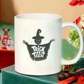 11oz Ceramic Halloween Mug - Trick or Treat Scarecrow Design Festive Holiday Gift for Halloween Thanksgiving or