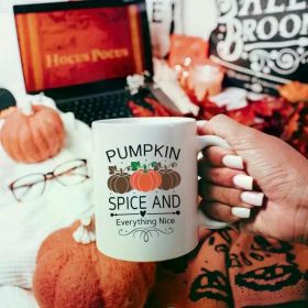 1pc Pumpkin Spice Halloween Mug, Autumn, Pumpkin Mug, Coffee Mug, Ceramic Mug, Country House Style, Cute Coffee