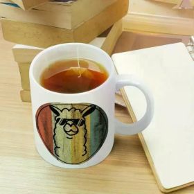 Funky Llama Ceramic Mug Vintage White Coffee Cup with Cool Alpaca Design Perfect Gift for Boyfriend Girlfriend or