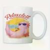 Relaxolotl Beach Vacation 11oz Ceramic Coffee Mug with Cute Axolotl Design Fun and Relaxing Summer-Themed Cup