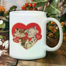 High-Quality "You're So Purrty" Ceramic Coffee Mug - Insulated Reusable Hand-Wash Only - Cute Cat Illustration