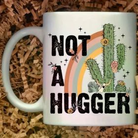 1pc Sarcastic Coffee Mug, narky gift idea, cactus mug, not a hugger mug, introvert gift idea
