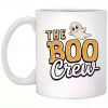 1pc | "The Boo Crew" Halloween Mug - 11oz White Ceramic Coffee Cup with Spooky Design, Insulated, Hand-Wash Only