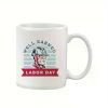 1pc Ceramic Coffee Mug 11oz - "Well Earned Labor Day" Print Hand Wash Only Microwave Safe Reusable Round Cup