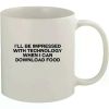 Contemporary Art Inspired Sturdy Ceramic Coffee Mug 11oz White - Modern Design for Coffee Enthusiasts
