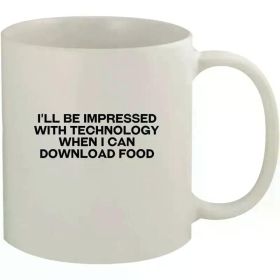 Contemporary Art Inspired Sturdy Ceramic Coffee Mug 11oz White - Modern Design for Coffee Enthusiasts