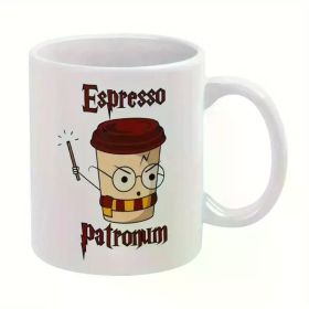 Wyoming Cowboys Steamboat Adventure 11oz White Ceramic Mug with Double-Sided Cowboy Silhouette Design –