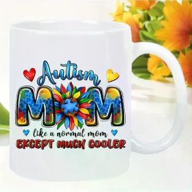Autism Mom Ceramic Coffee Mug - Insulated Reusable and Hand Wash Only - Colorful Autism Awareness Design with