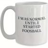 I Was Normal Until I Started Foosball" Ceramic Coffee Mug - Funny Football Fan Gift for Dad, Perfect for Birthdays &