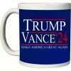1pc Trump 2024 Vance Ceramic Coffee Mug - Make America Great Again Design 11oz Microwave and Dishwasher Safe