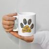 1pc paw print White glossy mug for dog owner, coffee mug for dog lover, positive coffee mug for dog owner