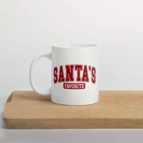 1pc "Santa's Favorite" White Ceramic Mug | Glossy Finish, Insulated, Reusable | Ideal Christmas Gift for Santa Claus