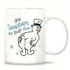 1pc Petalsun Ceramic Snowflake Humor Mug - 11oz White Coffee & Tea Cup with Festive "How Snowflakes Are Really