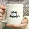 Ceramic Coffee Mug 11oz | Sweet November Design with Red Hearts | Ideal for Valentine'S Day and Holiday Gifts |