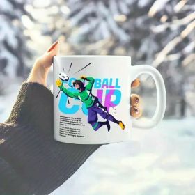 1pc Ceramic Soccer Theme Mug Goalkeeper Save Design Uncharged with Ceramic Liner for Beverages Tea Coffee