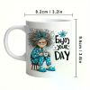 Ceramic Coffee Mug with Inspirational Quote "Enjoy Your Day" - Insulated Reusable Multipurpose Beverage Cup -