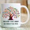 Inspirational Tree-Themed Ceramic Coffee Mug with Peace Quotes - Perfect Gift for Nature Lovers Hikers | Ideal for