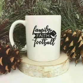 Modern Family Faith Football Coffee Mug Stylish Gift for Football Mom Christmas Trendy Item
