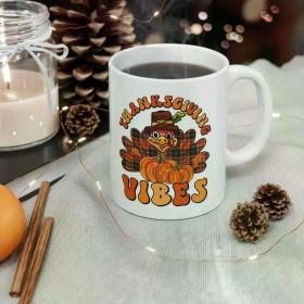 1pc Thankgiving vibes Mug 11oz, Thanksgiving vibes mug coffe, blessing vibes mug coffe, celebrate thanksgiving, gift