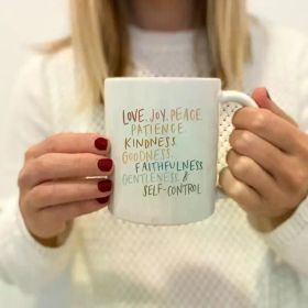 1pc Fruit of the Spirit mug | Christian coffee mug | Bible verse coffee mug | Religious faith gifts | Christian coffee cup