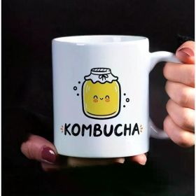Kombucha Enthusiast Ceramic Mug - Insulated, Reusable Multipurpose Coffee Cup with Hand Wash Only Care