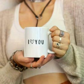 1pc Love mug, Romantic gift, Heart mug, Valentine's Day, Coffee cup, Ceramic mug, Cute love gift, Anniversary gift,