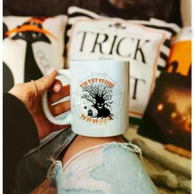 1pc Halloween Mug | Halloween White Mug 11oz | Tis The Season |Halloween Spooky Tree Mug | Coffee Mug |