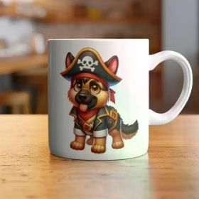 1pc Cute German Shepherd Pirate Mug Best Gift for Dog-Loving Moms Perfect Mothers Day Gift Ideal for Birthdays
