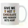 11oz Ceramic Coffee Mug with Funny "Give Me Hot Chocolate" Design - Perfect for Fall, Travel, Camping &