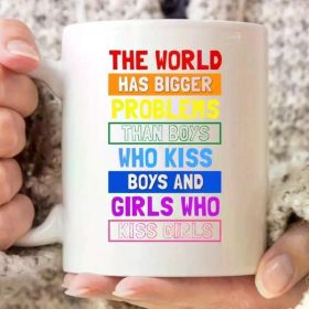 1pc Boys Who Kiss Boys And Girls Who Kiss Girls Mug, Funny Pride Month Coffee Cup For Gay Lesbian Bisexual