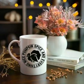 1pc Pumpkin Spice and Everything Nice White Ceramic mug 11oz. Coffee cups, Autumn mugs, Autumn Kitchen decor, Fall