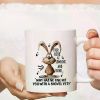 11oz White Ceramic Crazy Bunny Coffee Mug with Humorous Design - Perfect Camping, Outdoor, Birthday,