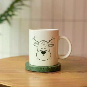 1pc Reindeer Mug, Ceramic Coffee Cup with Reindeer Print as Birthday Present or Christmas Gift