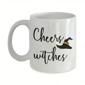 1pc "Cheers Witches" Ceramic Mug - Insulated, Hand-Wash Only - Perfect for Coffee & Tea - Funny Birthday Gag Gift