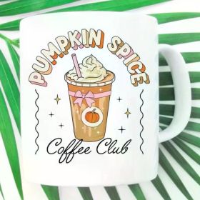 1PC Pumpkin Spice Club Mug, Pumpkin Mug, Cute Coffee Cup, Cute Fall Mug, Retro Fall, Trendy Mug, Autumn Lover