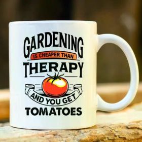 1pc Gardening Therapy Tomatoes Mug. Gardener Mug. Rude Mug. Gardening Gift. Funny Gardening Mugs. Profanity Gift.