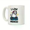 1pc I Like Mewsic Mug, Funny Cat Coffee Mug 11oz