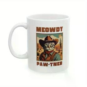 1pc | Cat Lover Cowboy US White Ceramic Mug 11Oz