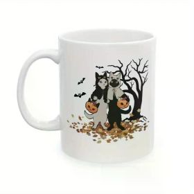 1pc | Cute Ghost Black Cats Halloween US White Ceramic Mug 11Oz